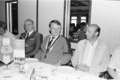 Presidentti Martti Palovaaran seurassa kunnanjohtaja Torsti Kalliokoski sekä rotarypiirin Governor Kauko Seppälä 